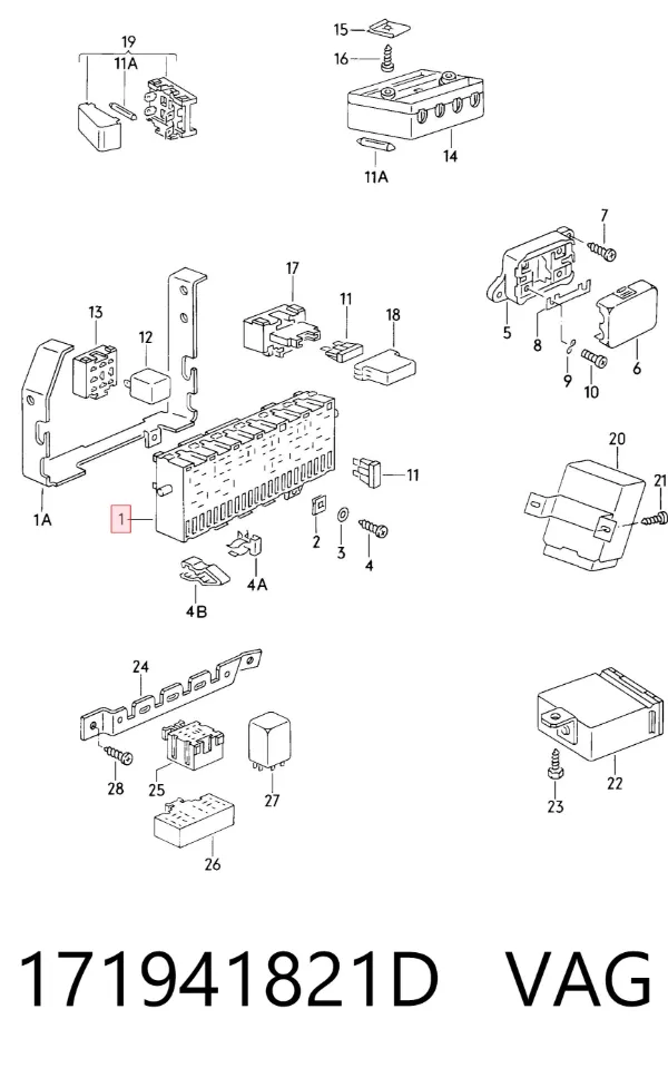 Unidade de dispositivos de segurança Volkswagen Jetta II
