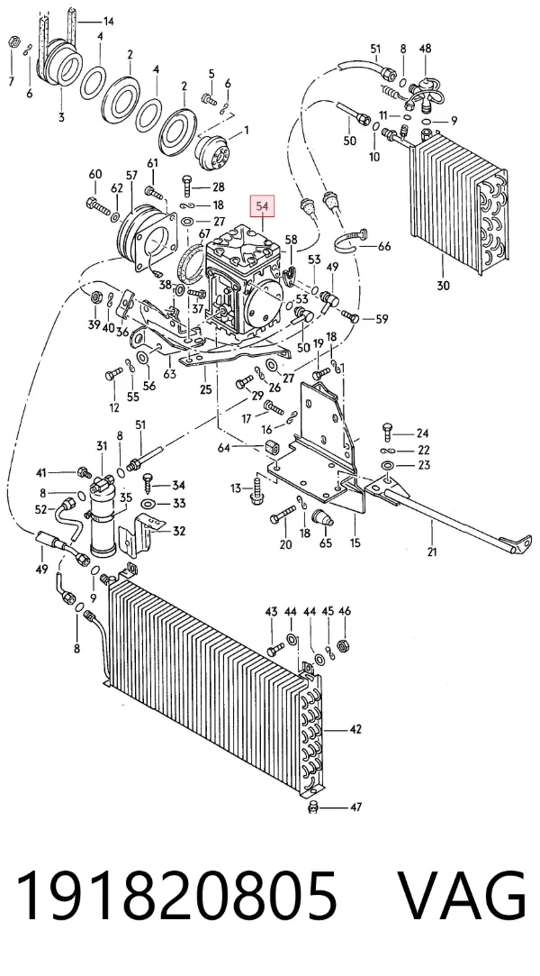 Compressor de aparelho de ar condicionado 191820805 VAG