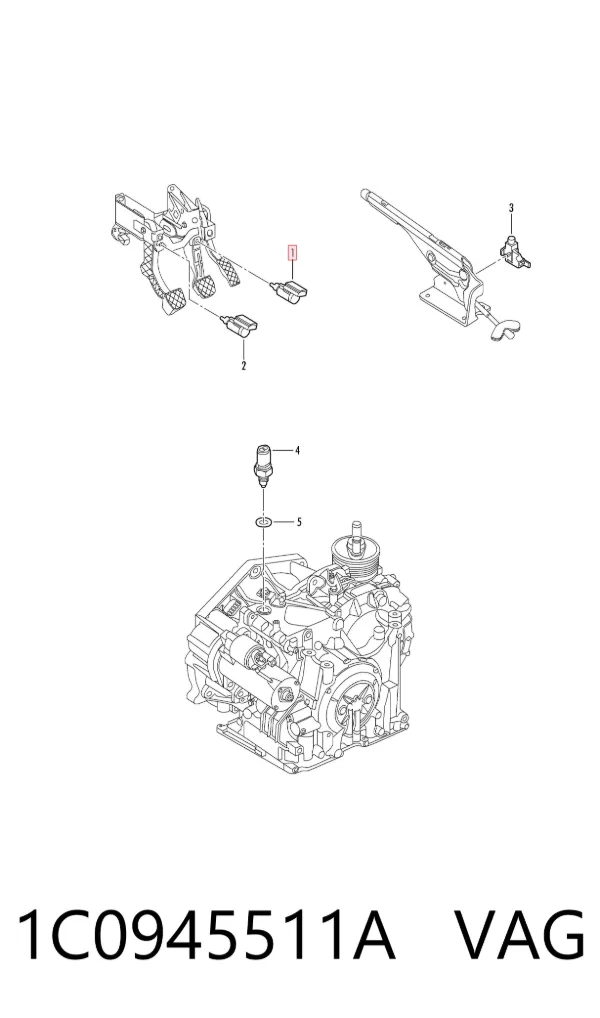 Sensor de ativação do sinal de parada 1C0945511A VAG