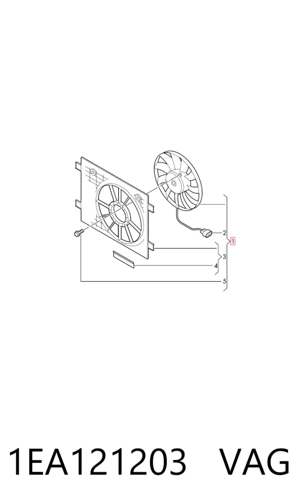 Difusor do radiador de esfriamento, montado com motor e roda de aletas 1EA121203 VAG