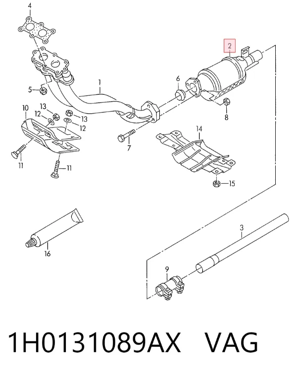 Convertidor - catalisador 1H0131089AX VAG