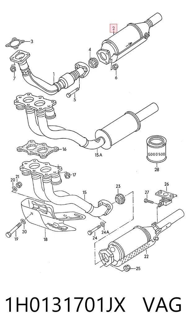 Convertidor - catalisador 1H0131701JX VAG