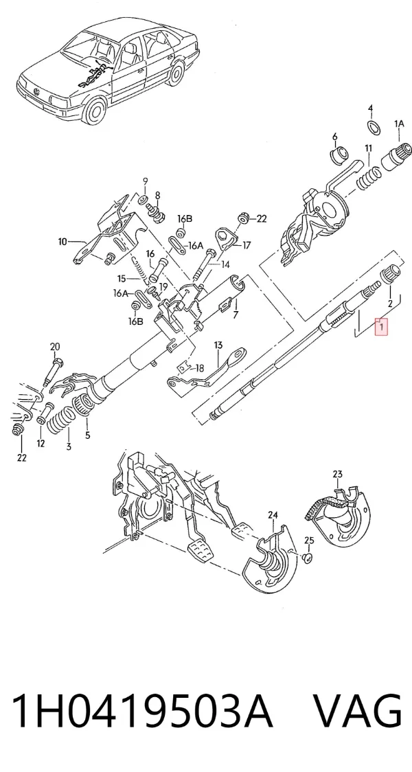 Coluna da direção Volkswagen Golf III