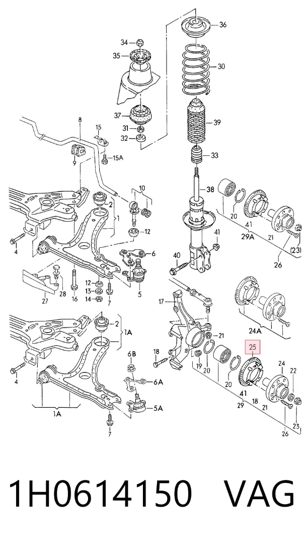Anel de ABS 1H0614150 VAG