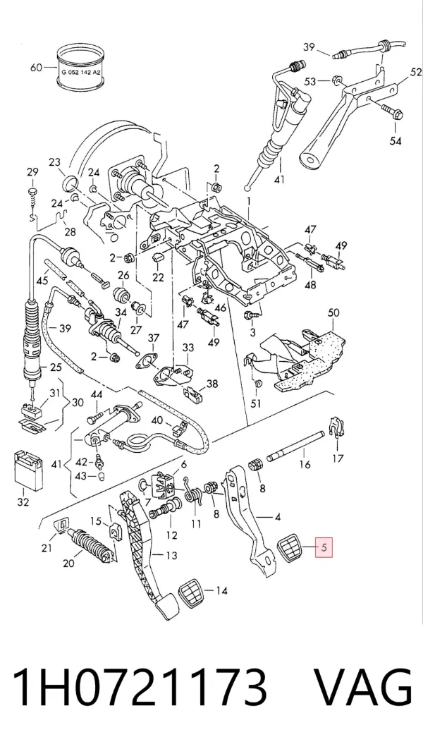 Placas sobrepostas dos pedais, kit 1H0721173 VAG