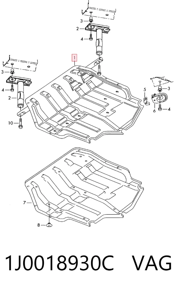Proteção de motor, de panela (da seção de motor) 1J0018930C VAG