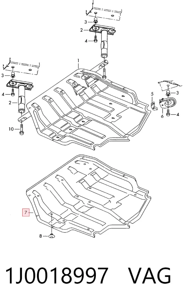 Proteção de motor, de panela (da seção de motor) 1J0018997 VAG