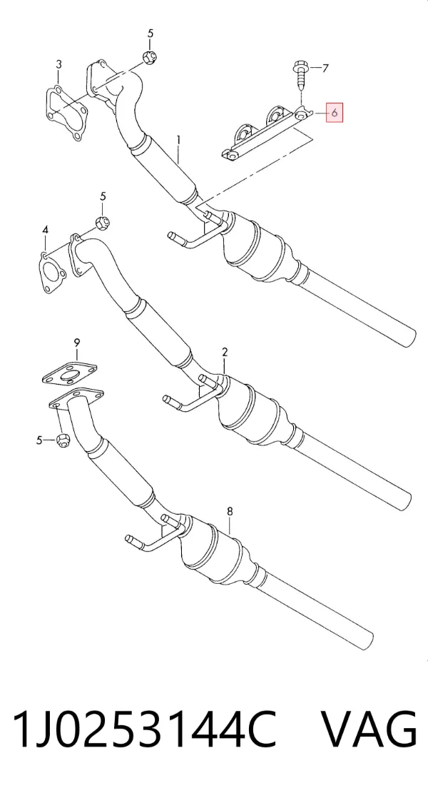 Coxim de fixação do silenciador 1J0253144C VAG