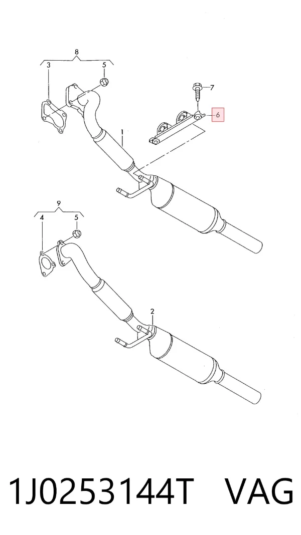 Coxim de fixação do silenciador 1J0253144T VAG