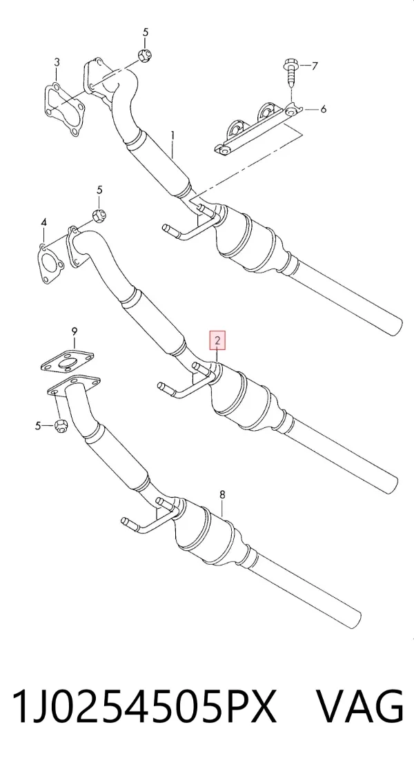Convertidor - catalisador 1J0254505PX VAG