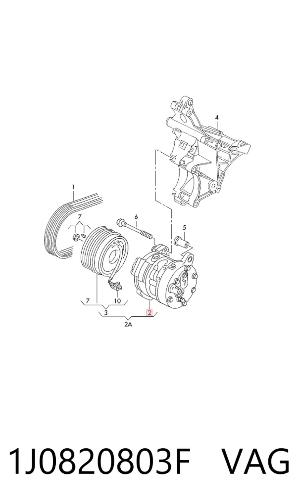 Compressor de aparelho de ar condicionado 1J0820803F VAG