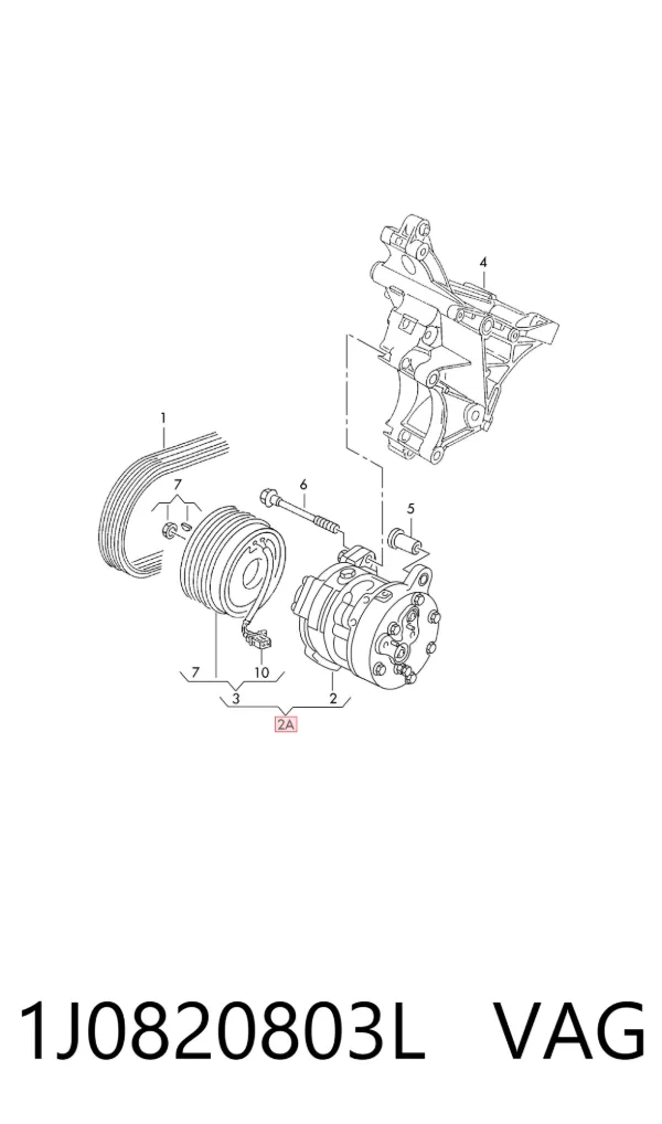 Compressor de aparelho de ar condicionado 1J0820803L VAG