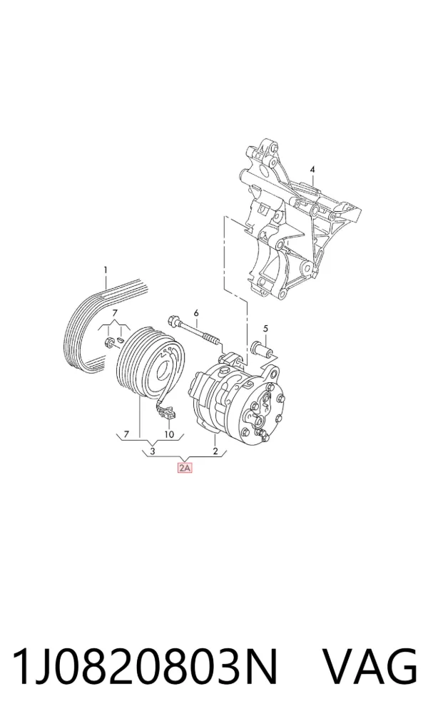 Compressor de aparelho de ar condicionado 1J0820803N VAG