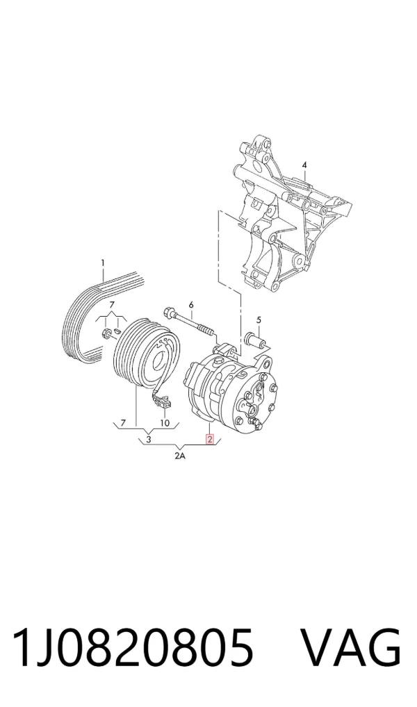 Compressor de aparelho de ar condicionado 1J0820805 VAG