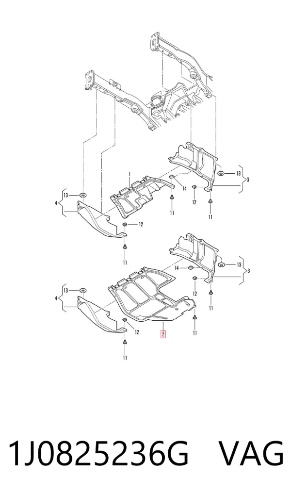 Proteção de motor, de panela (da seção de motor) 1J0825236G VAG