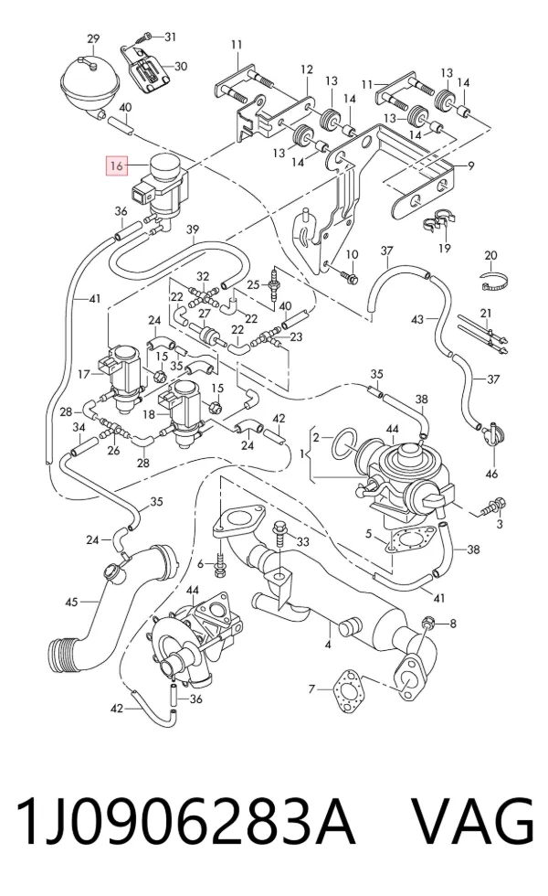 Válvula solenoide de regulação de comporta EGR 1J0906283A VAG