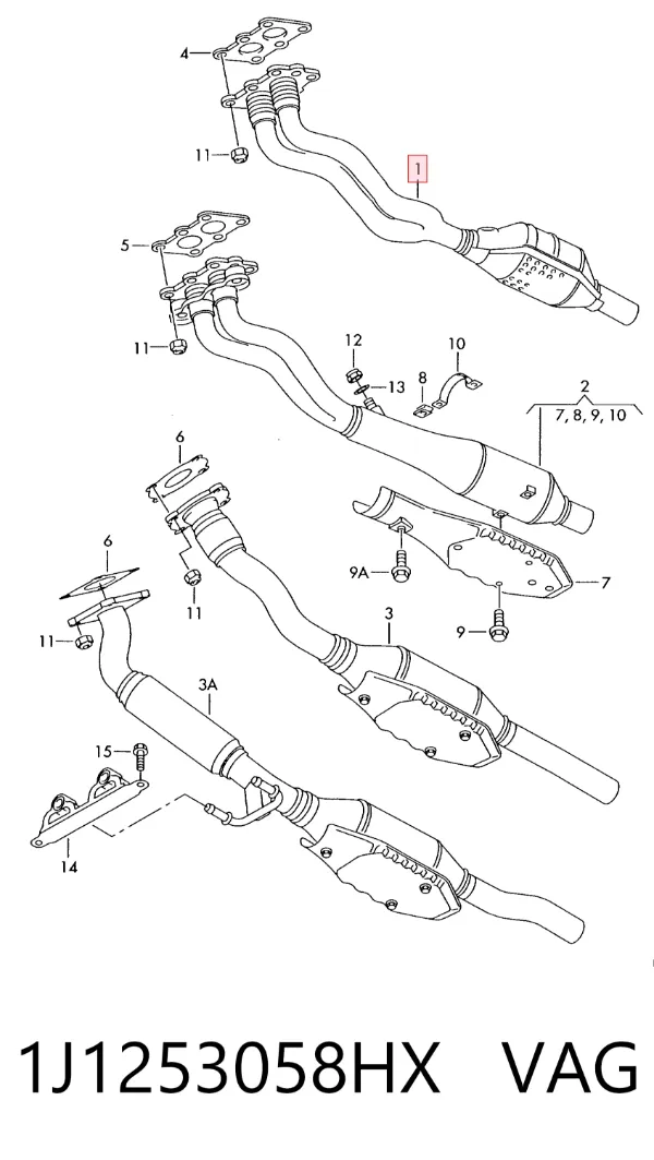 Convertidor - catalisador 1J1253058HX VAG
