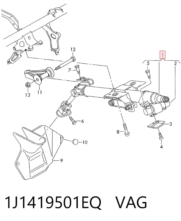 Coluna da direção 1J1419501EQ VAG