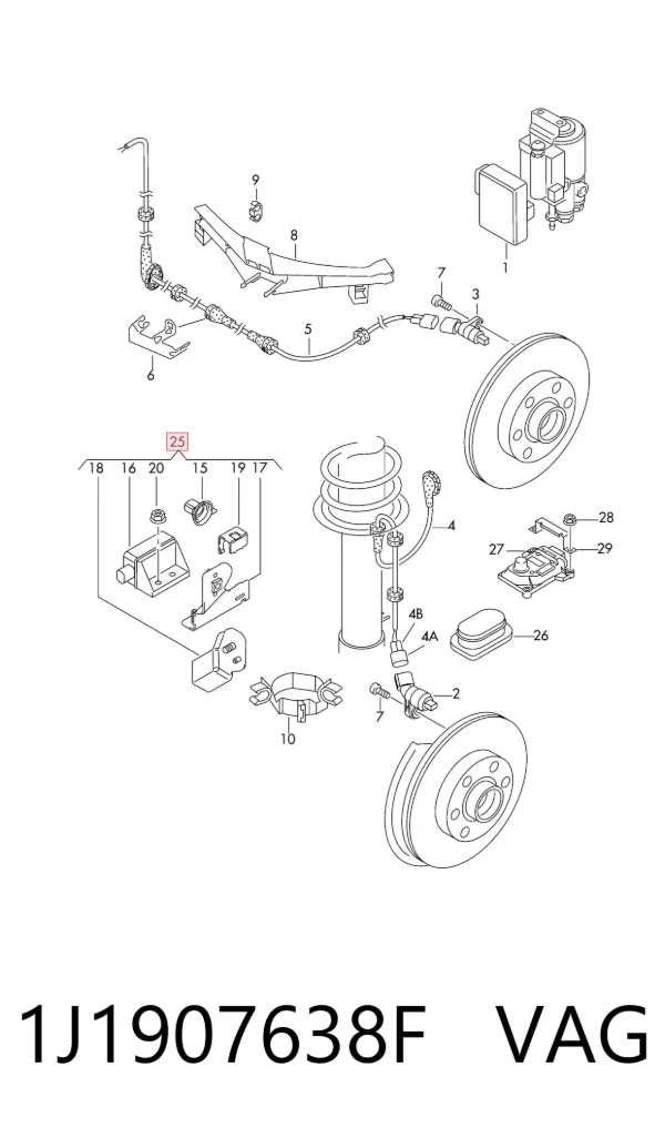 Sensor de aceleração transversal (ESP) 1J1907638F VAG