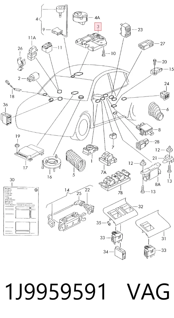 Motor de acionamento de alcapão 1J9959591 VAG