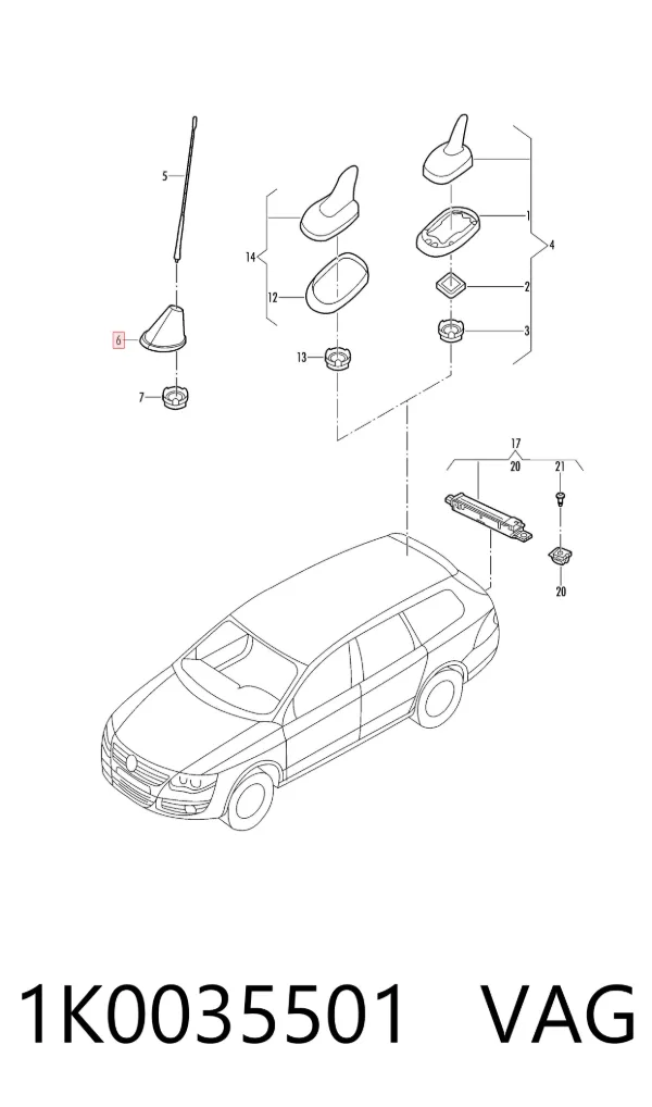 Antena 1K0035501 VAG