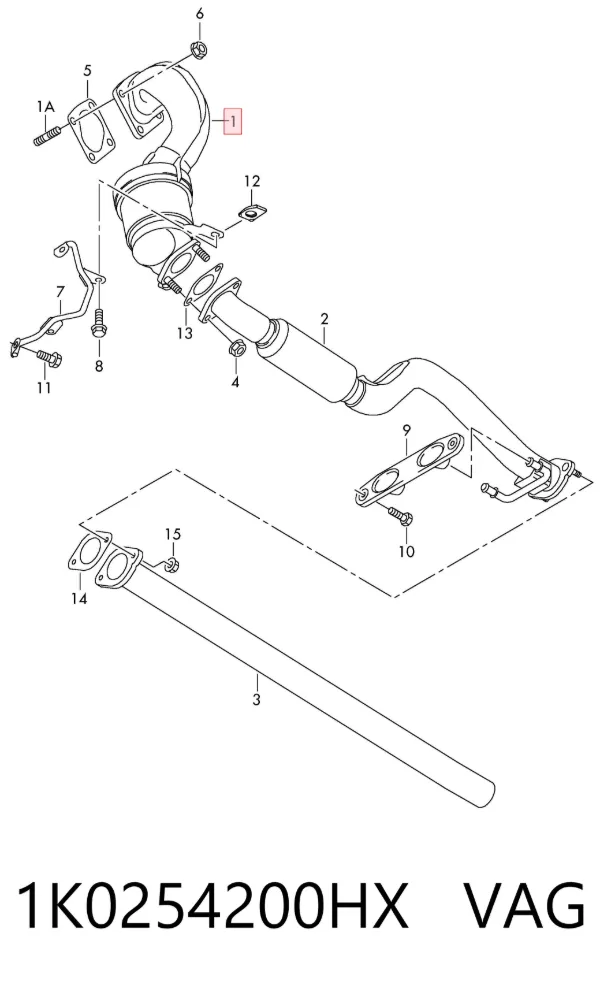 Convertidor - catalisador 1K0254200HX VAG