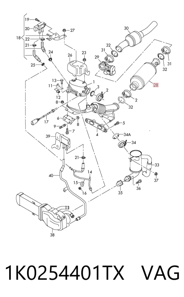 Convertidor - catalisador 1K0254401TX VAG