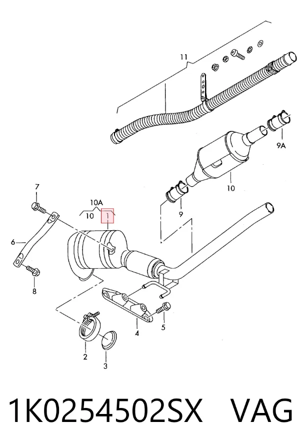 Convertidor - catalisador 1K0254502SX VAG