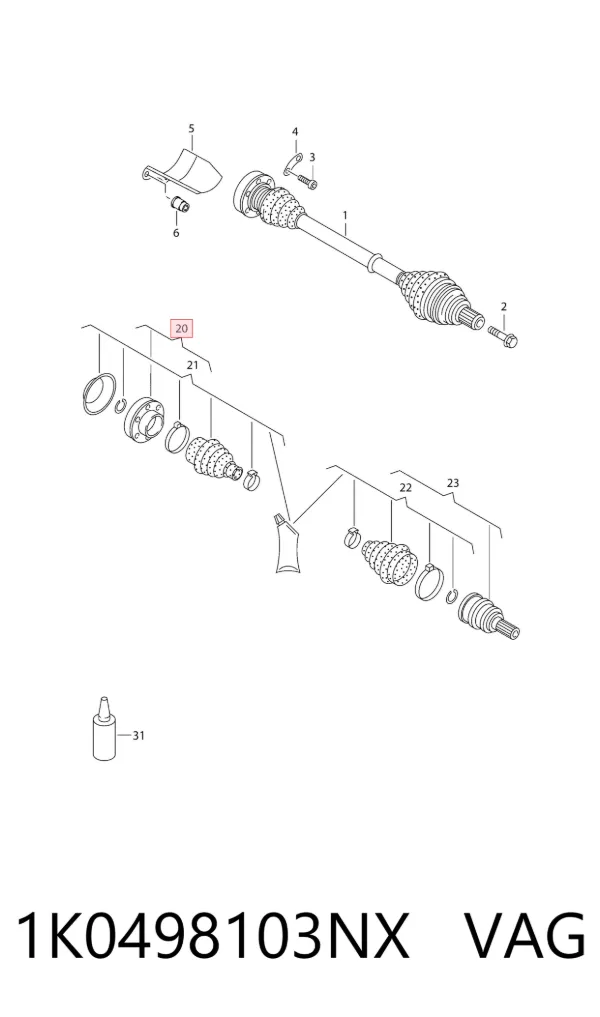  1K0498103NX VAG