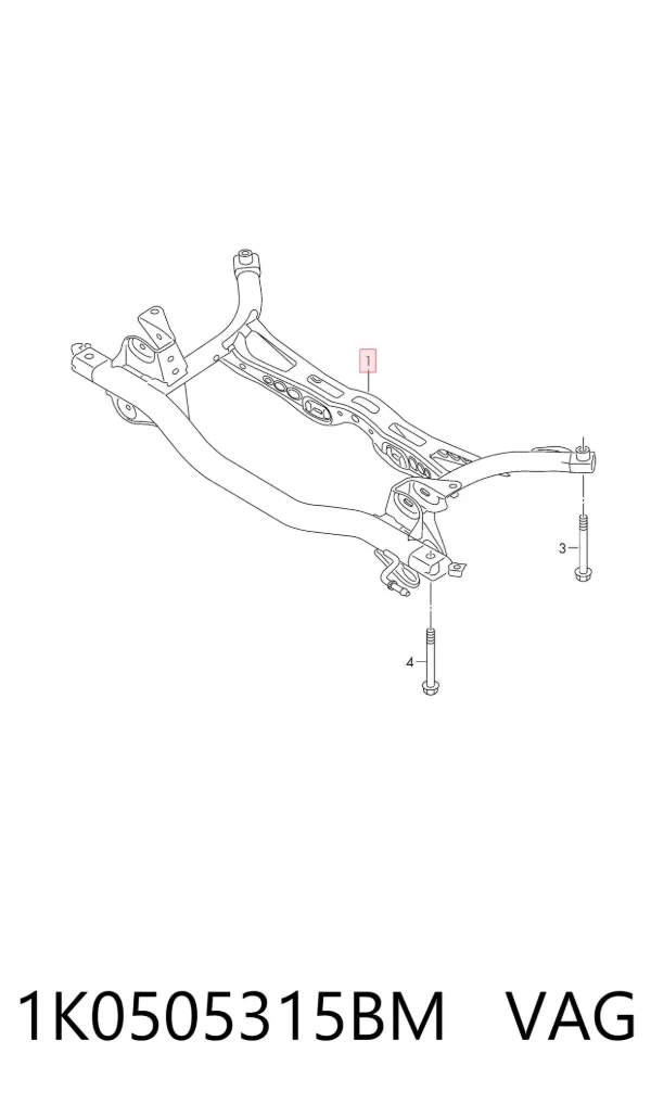Viga de suspensão traseira (plataforma veicular) 1K0505315BM VAG