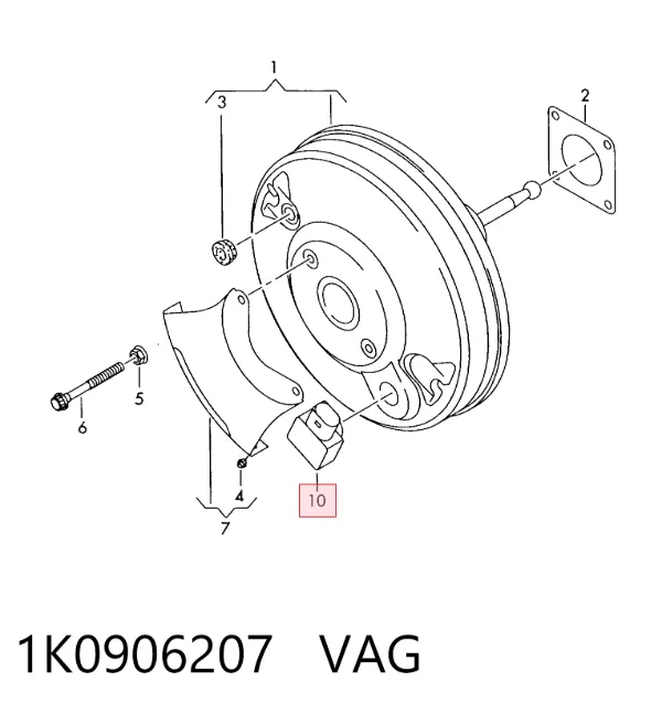 Sensor de pressão do sistema do freio pneumático 1K0906207 VAG