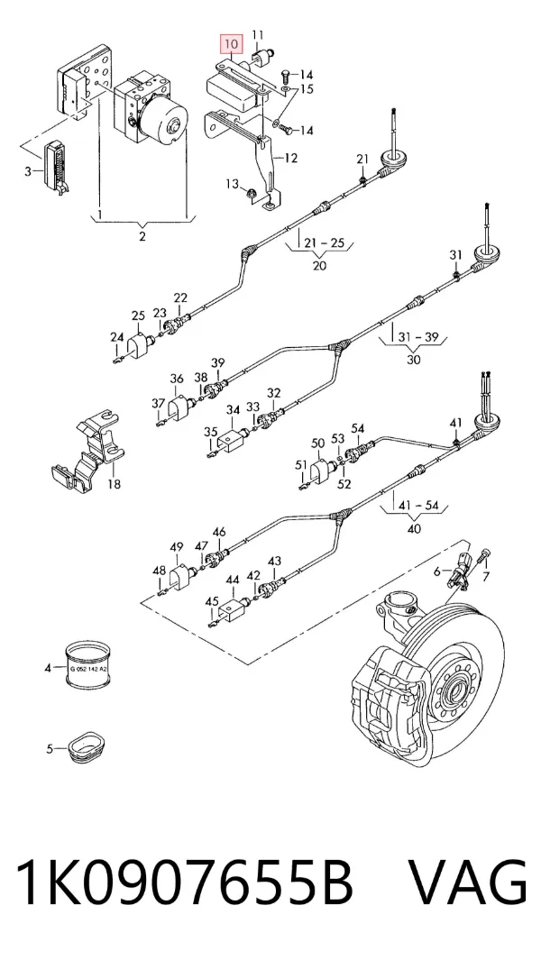 Sensor de aceleração transversal (ESP) 1K0907655B VAG