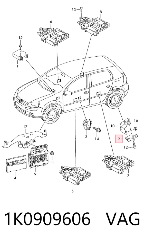 Sensor AIRBAG dianteiro 1K0909606 VAG