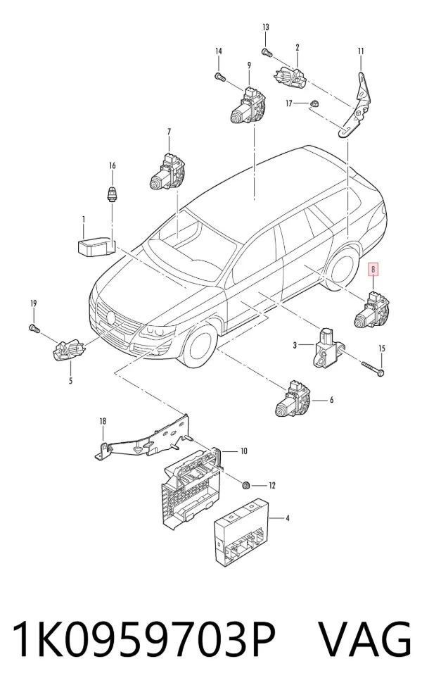 Motor de acionamento de vidro da porta traseira esquerda 1K0959703P VAG