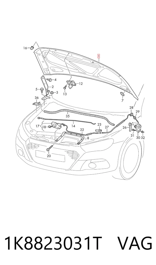 Capota 1K8823031T VAG