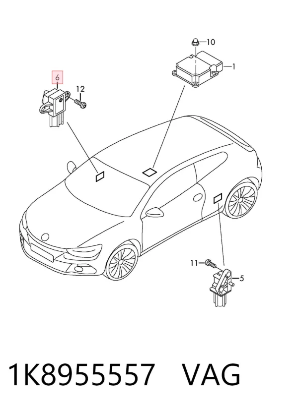 Sensor AIRBAG dianteiro 1K8955557 VAG