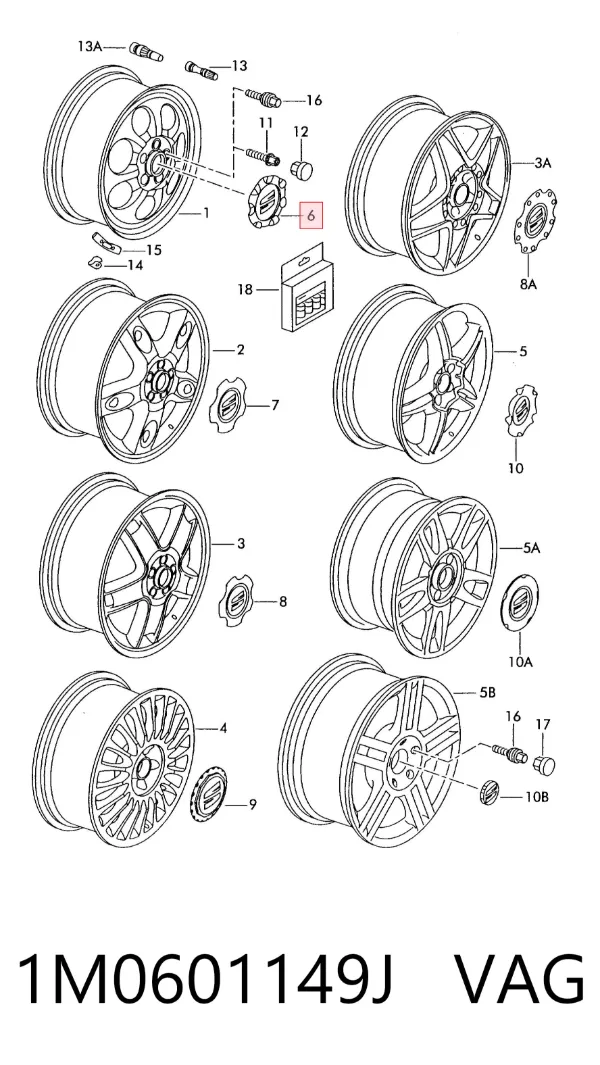 Coberta de disco de roda 1M0601149J VAG