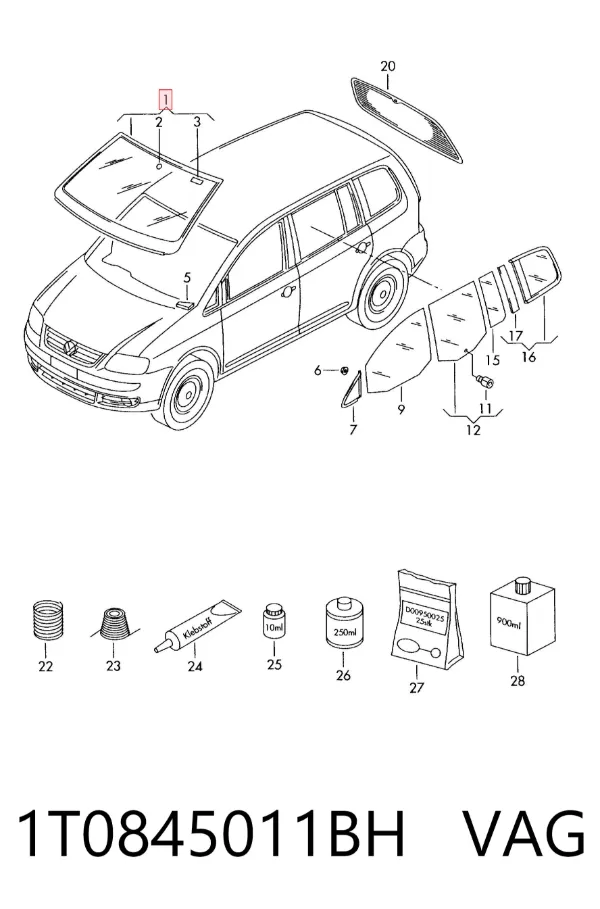 Pára-brisas Volkswagen Touran I