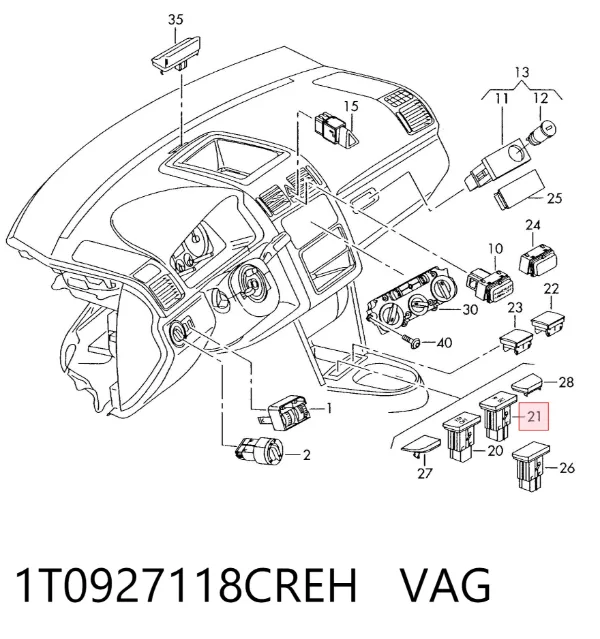 Botão ASR 1T0927118CREH VAG