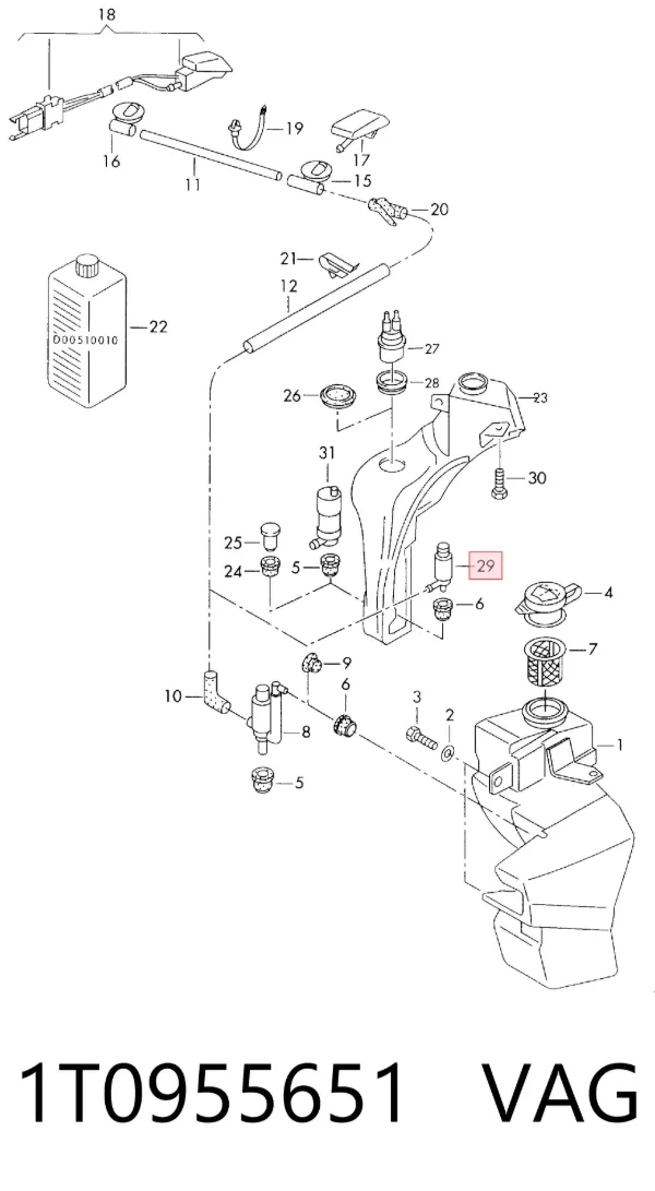 Bomba de motor de fluido para lavador de vidro dianteiro 1T0955651 VAG