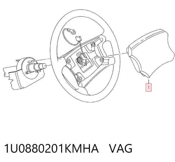 Cinto de segurança (AIRBAG) de condutor 1U0880201KMHA VAG