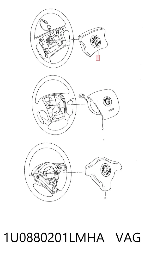 Cinto de segurança (AIRBAG) de condutor 1U0880201LMHA VAG