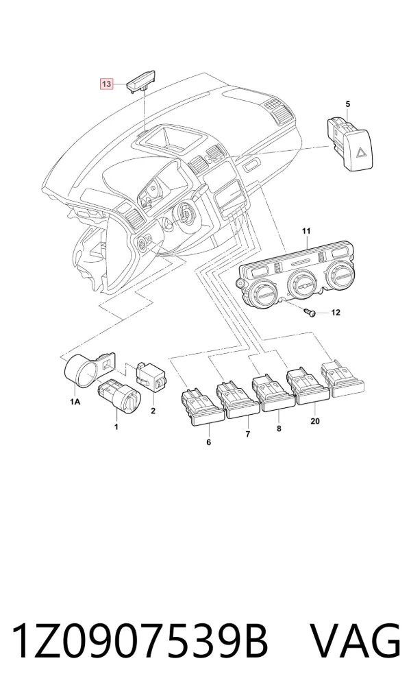 Sensor de iluminação 1Z0907539B VAG