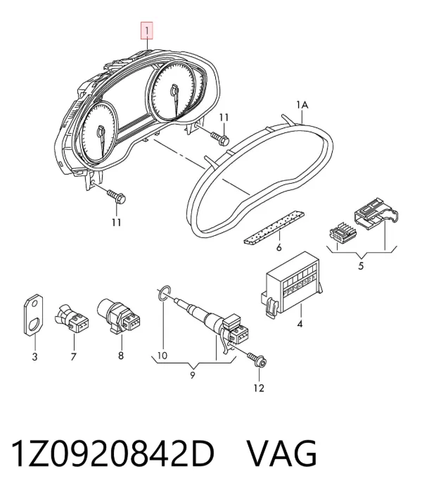 Painel de instrumentos (quadro de instrumentos) 1Z0920842D VAG