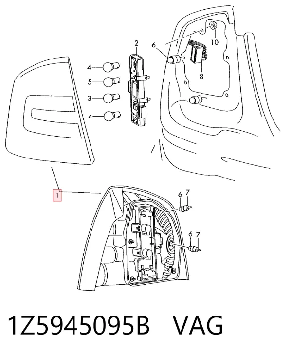 Lanterna traseira esquerda 1Z5945095B VAG
