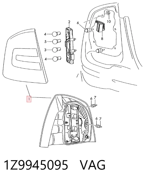 Lanterna traseira esquerda 1Z9945095 VAG