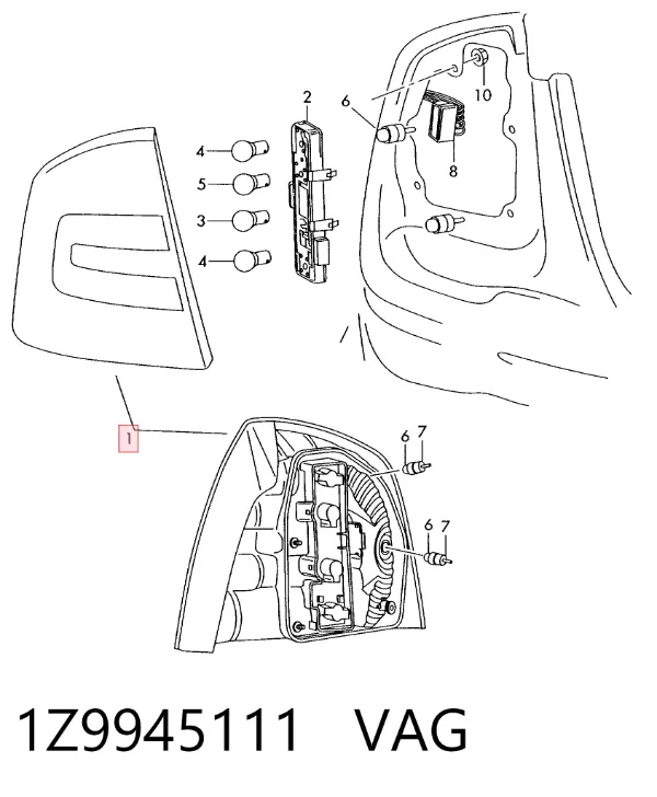 Lanterna traseira esquerda 1Z9945111 VAG