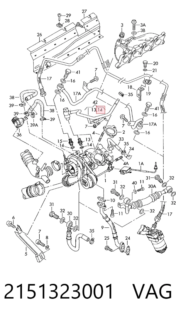 Vedante de rolha de panela de motor 2151323001 VAG