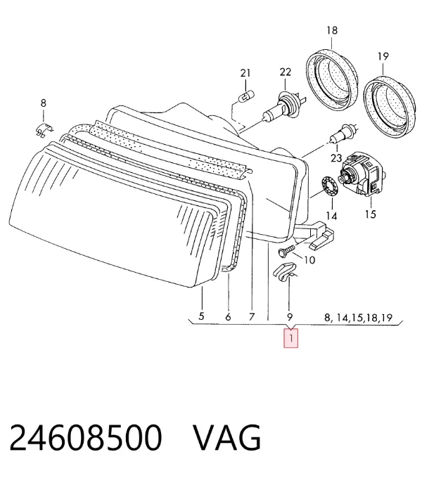 Luz esquerda 24608500 VAG