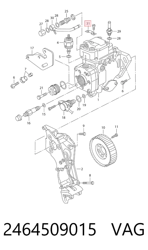 Sensor de temperatura de combustível 2464509015 VAG